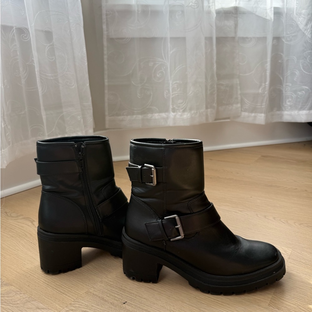 Esprit Black Ankle Boots with Strap Detail